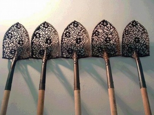 5 Shovels, Plasma cut steel shovels
