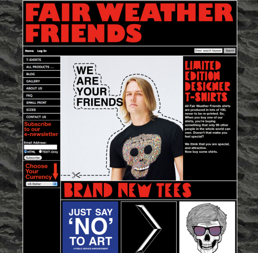 Fair Weather Friends t-shirts