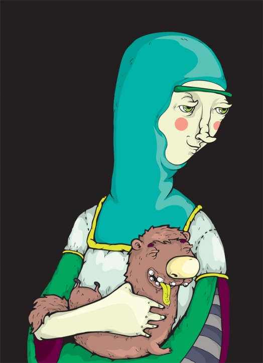 Lady with ostric - my interpretation of "Lady with an ermine"