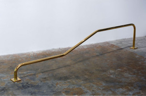 Gold-Plated Skate Rail - gold-plated steel 20" x 96" x 4"