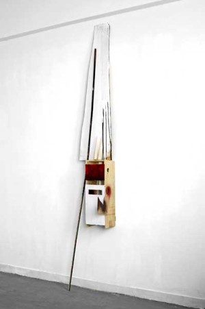 Lissitzky was a craftsman Hero - wood, acrylic, spray 248 cm h x 32 w cm x 50l cm