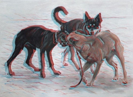 3Dogs - oil on canvas,    120x87 cm