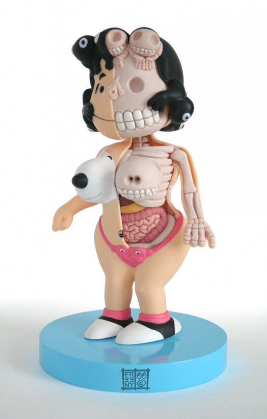 Ron English "Lucy Exposed" Dissected. Created for the Zac Pac Toy store Ron English Tribute Show, Tokyo Japan. Modified 8" Vinyl toy