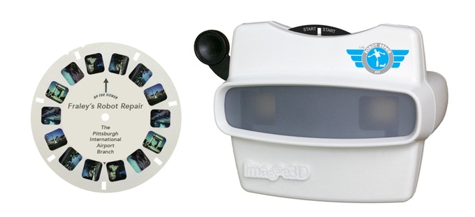The View-Master®. Seven 3D images of the shop for you to enjoy in the comfort of your own home. It's just like being there.